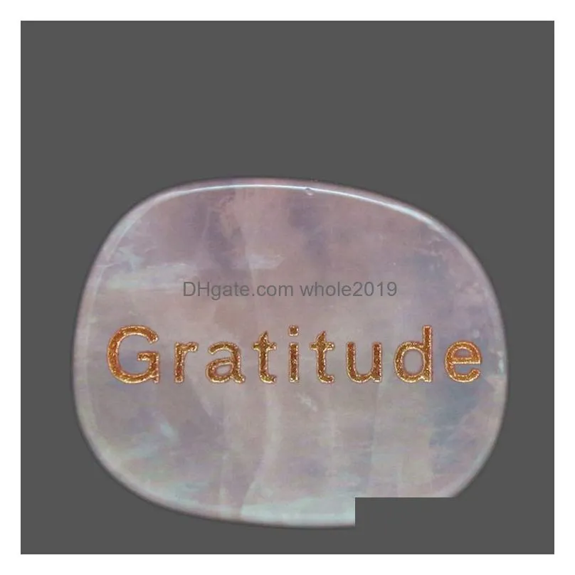 healing crystal reiki gratitude symbol natural stone crystal oval piece thanksgiving decoration aura guardian pendulum artware charm divination diy
