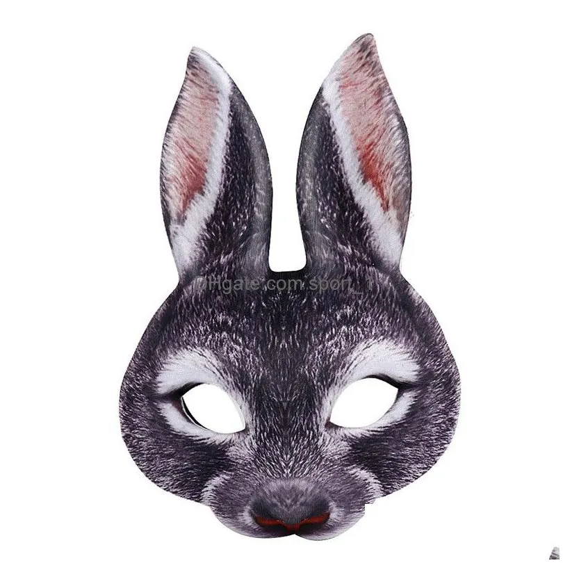 bunny mask animal eva half face rabbit ear mask for easter halloween party mardi gras costume accessory