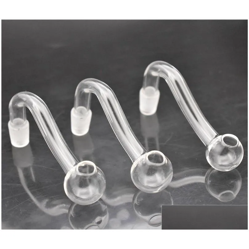  quality glass oil burner pipe 10mm 14mm 18mm male female pyrex clear oil burner curve water pipe for smoking water bongs est