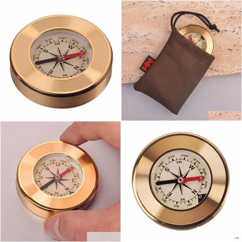 nh traditional compass copper metal shell direction guide antique camping hiking round