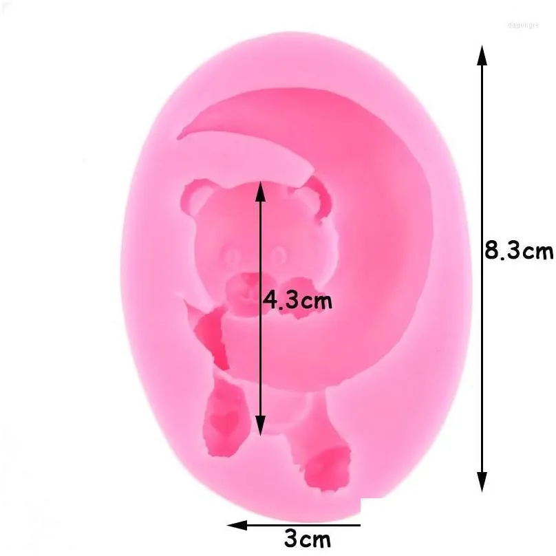 baking moulds 3d moon bear silicone mold baby birthday cake decoration tools fondant chocolate candy epoxy resin mould diy accessories