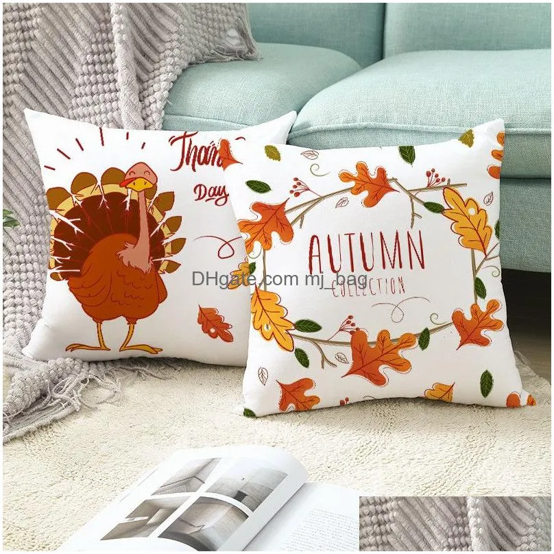 christmas pillow cover halloween thanksgiving festival pillowcase peach skin fabric cartoon print horror pillow cases 45x45cm