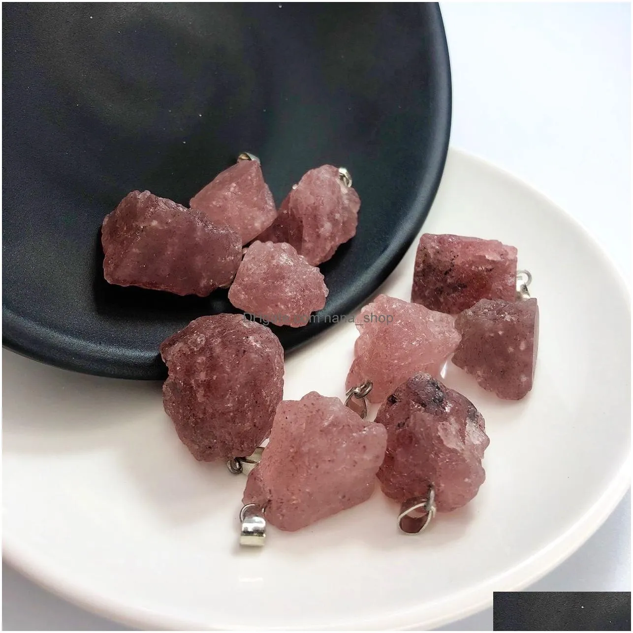 natural irregular raw ore fluorite crystal pendant necklace energy stone healing amethyst meditation yoga gift wholesale