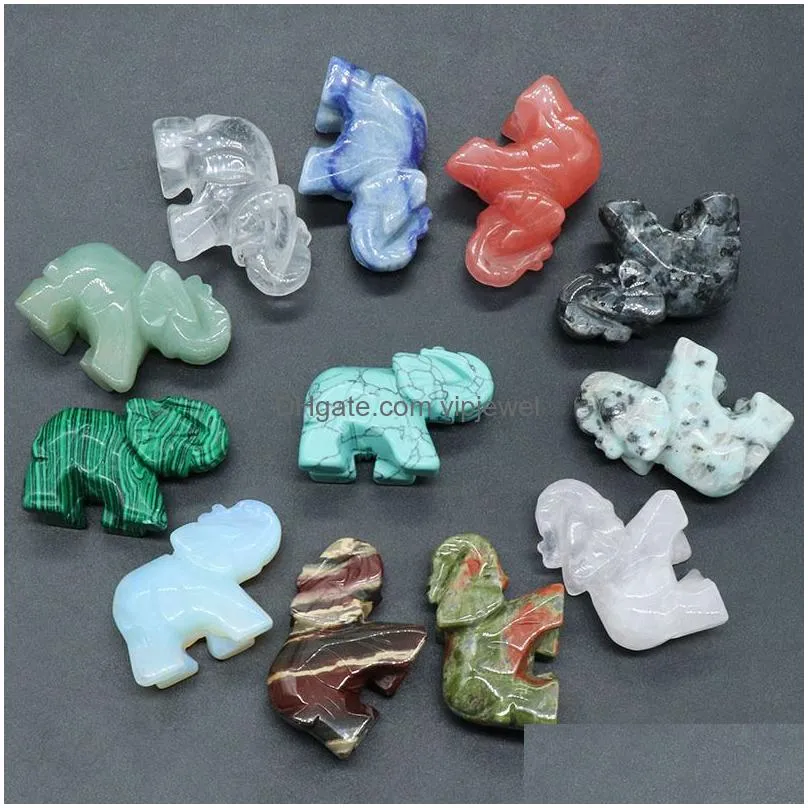rose quartz stone carving elephant shape crystal healing decoration animal ornaments crafts 35x48x20mm