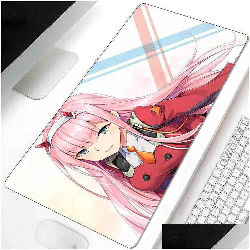 mouse pads wrist rests mouse pad gamer large computer mousepads mouse mat zero two darling in the franxx carpet natural rubber soft office mice pad
