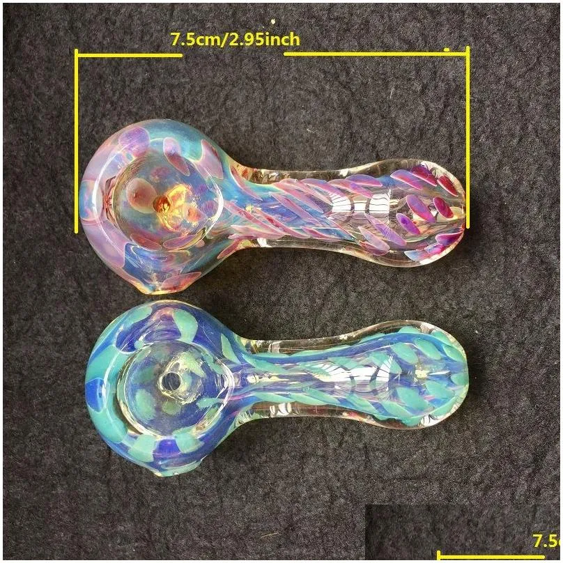 usa glass hand pipes tobacco unique pot pipe mini small bowl 2.95 inches fumed pyrex colorful spoon smoking accessories