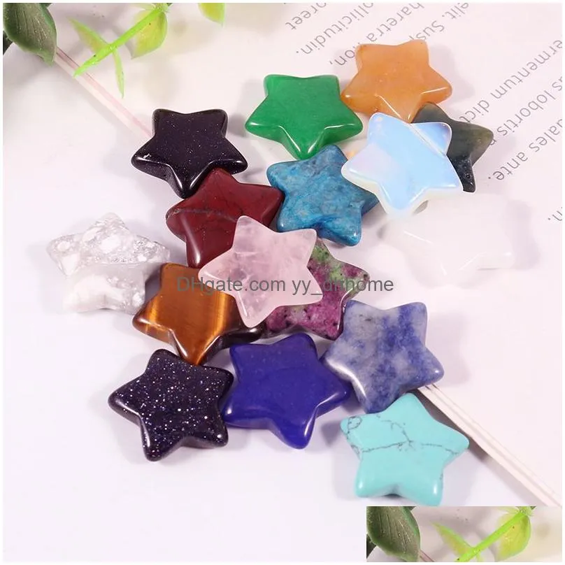 five-pointed star ornaments natural rose quartz turquoise stone naked stones decoration hand handle pieces diy necklace accessories