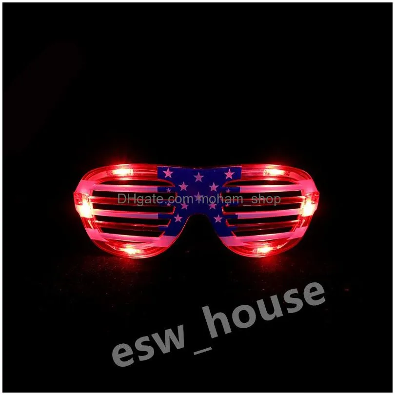 4th of july party american flag independence day led glasses usa patriotic light up shutter shades glasses red white and blue