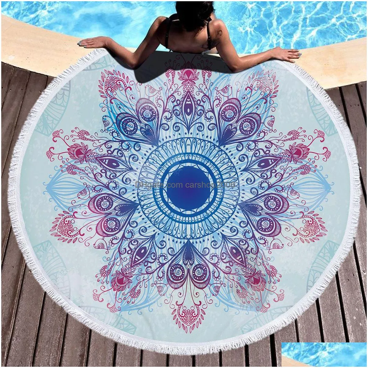 bohemian mandala tapestry beach throw large round beach towel picnic blanket mat pool tapestry decoration yoga mat