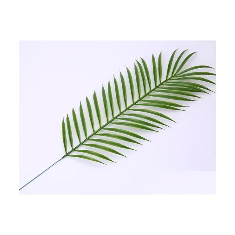 artificial fake plastic leaves green plants fake palm tree leaf greenery for floral flower arrangement flore wedding decoration gb116