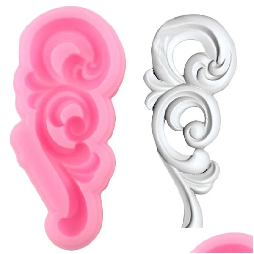 baking moulds flower silicone mold baroque scroll relief border fondant molds angel baby cake decorating tools candy chocolate