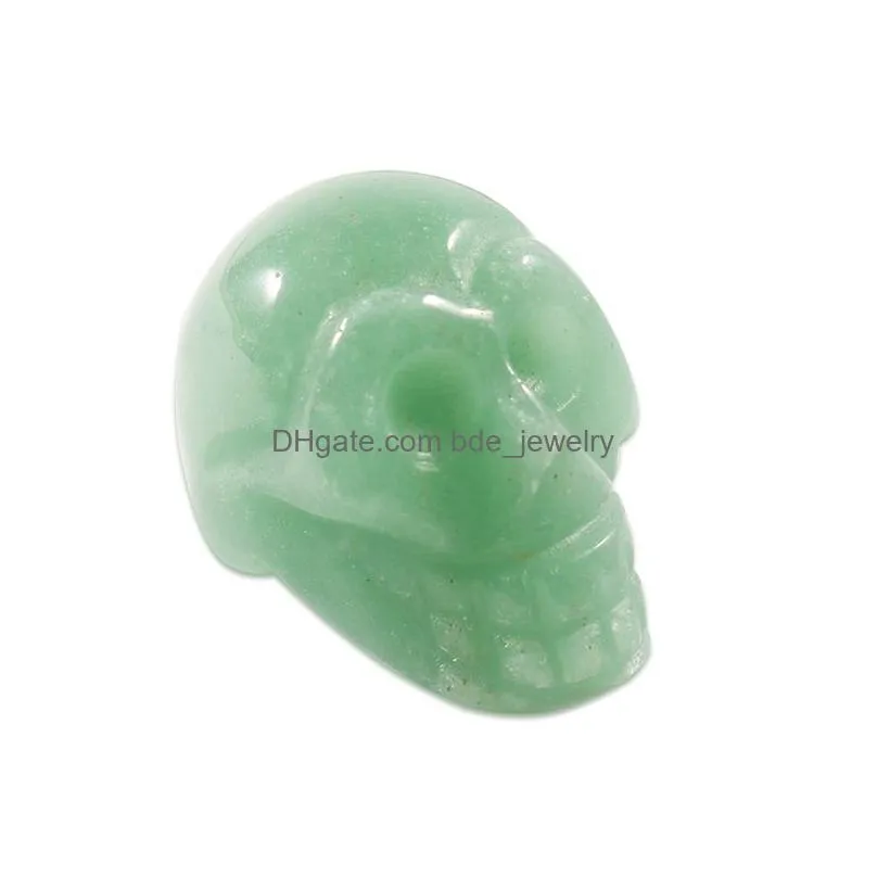 25mm custom carved skull stone halloween decoration 1 inch skulls statue natural quartz crystal gem stones crafts