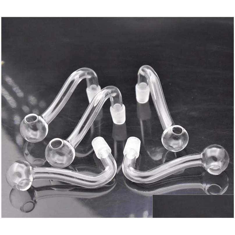  quality glass oil burner pipe 10mm 14mm 18mm male female pyrex clear oil burner curve water pipe for smoking water bongs est