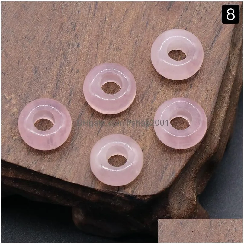 loose beads stone big 5mm hole natural rose quartz turquoise stone naked stones diy jewelry acc