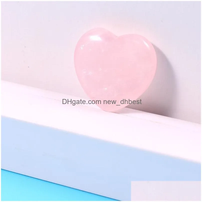 heart ornaments natural rose quartz turquoise stone naked stones hearts decoration hand handle pieces diy necklace accessories