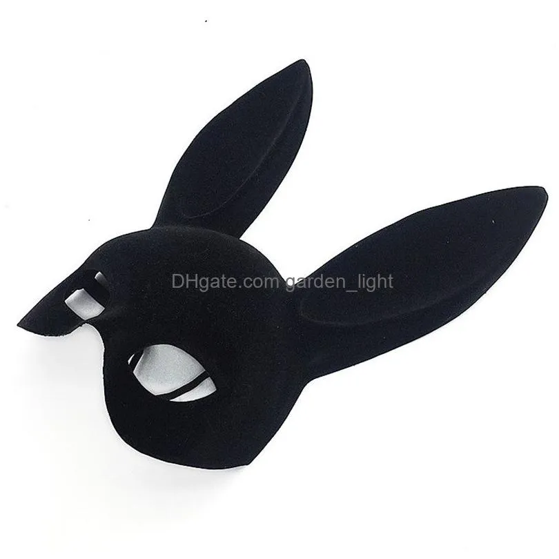 long ears rabbit mask bunny mask party costume cosplay halloween masquerade pink/black halloween masquerade rabbit masks