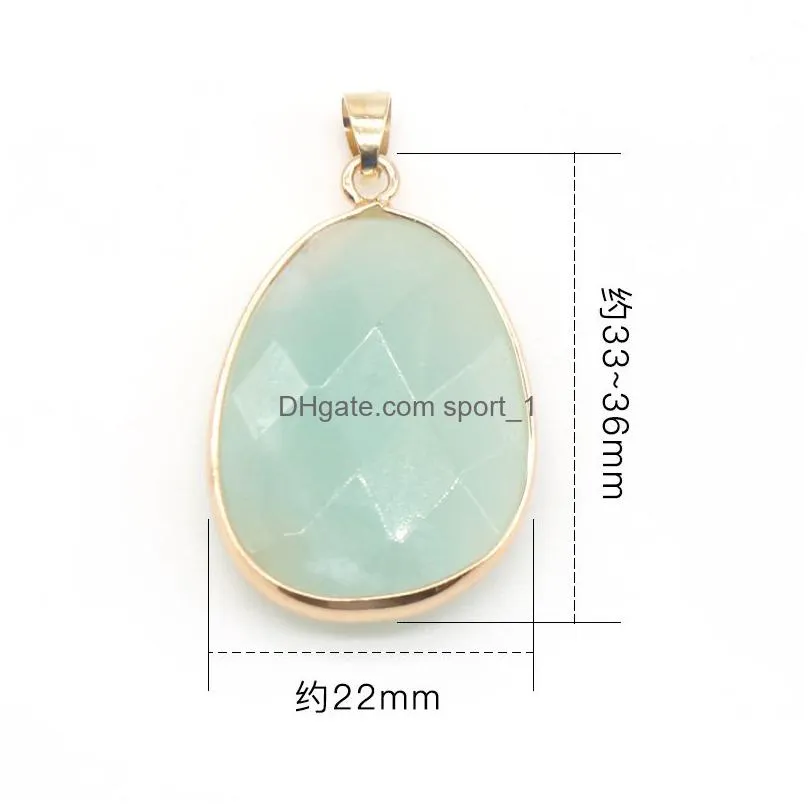 delicate gold natural stone charms rose quartz crystal pendant diy for necklace earrings jewelry making 22mm36mm