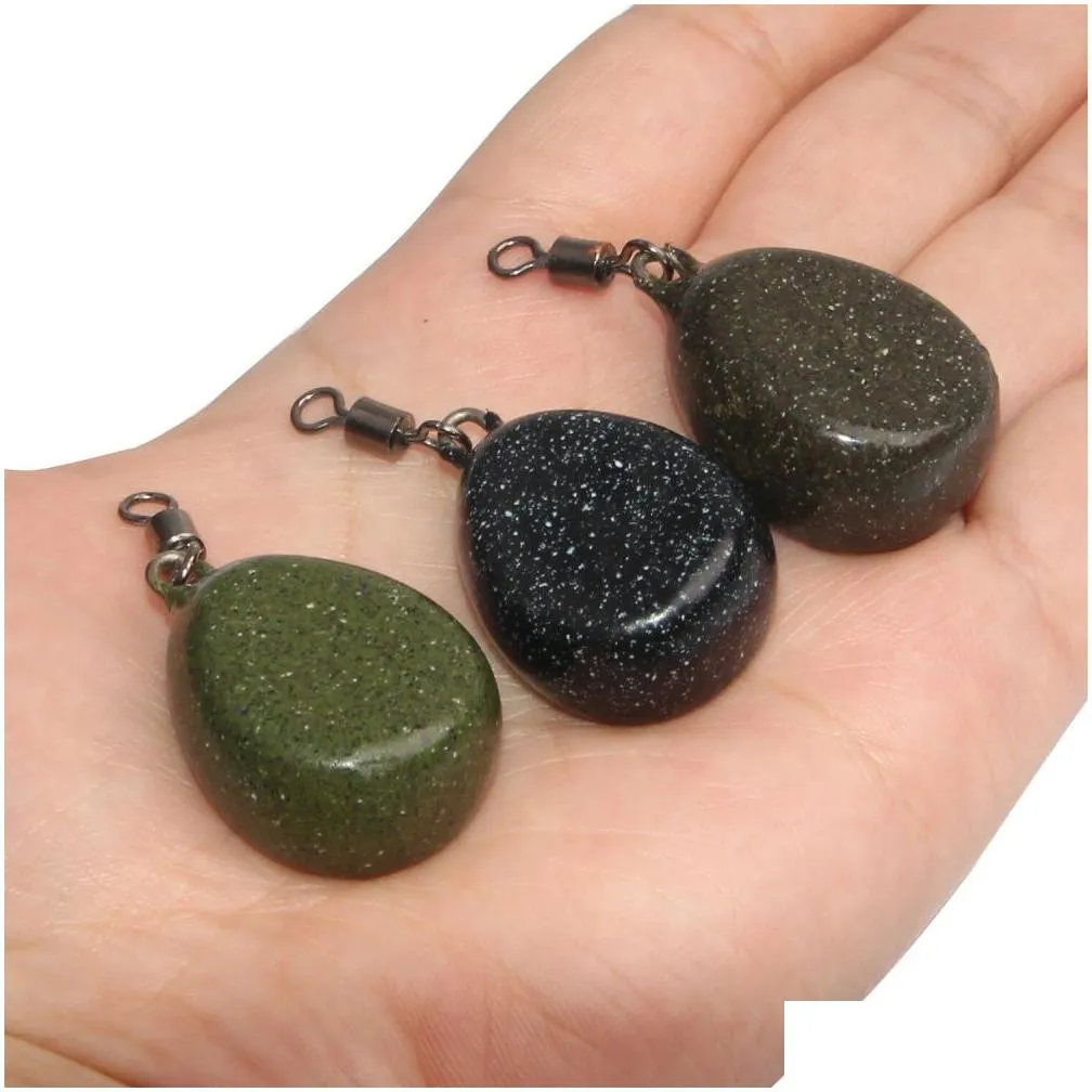 carp fishing lead weights sinkers coated flat swiveled weights black brown green fishing lead sinker accessories