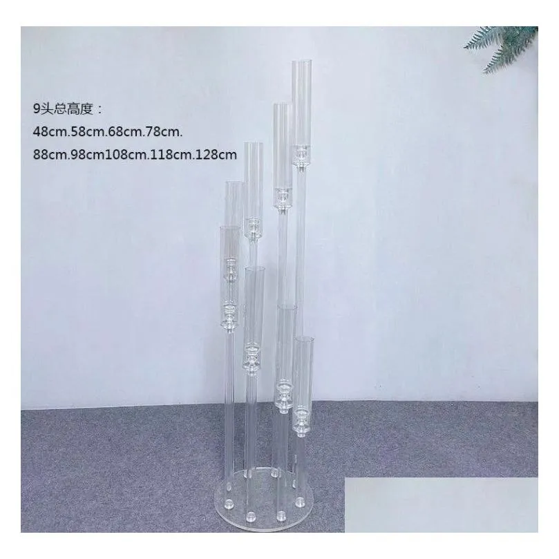 6pcs wedding decoration centerpiece candelabra clear candle holder acrylic candlesticks for weddings event party