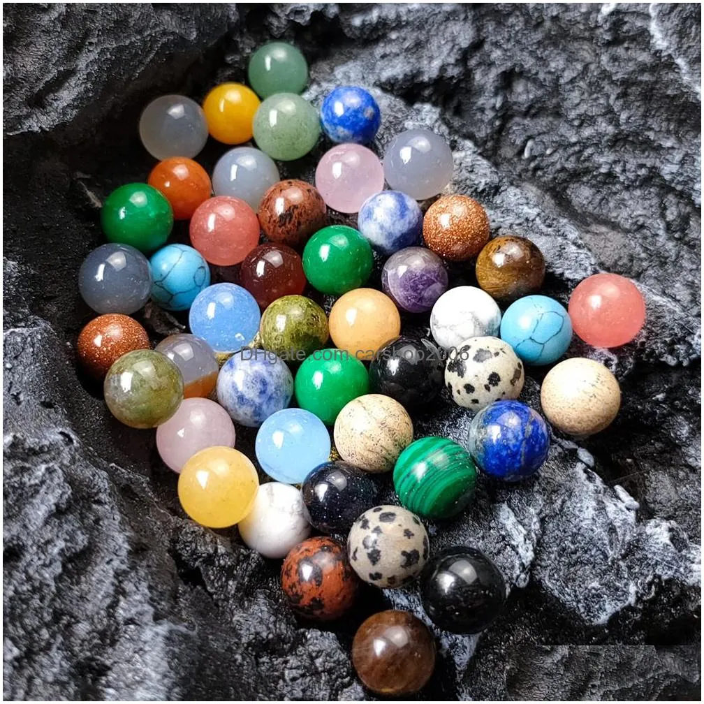 10mm round ball reiki natural stone tumbled stones polishing rock quartz yoga energy bead for chakra healing decoration