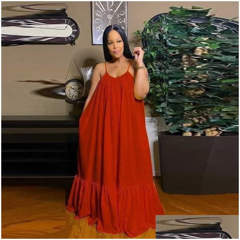 plus size s- 5xl casual clothing maxi dresses for women designer sexy sling sleeveless long sundress wedding dress 16 colors