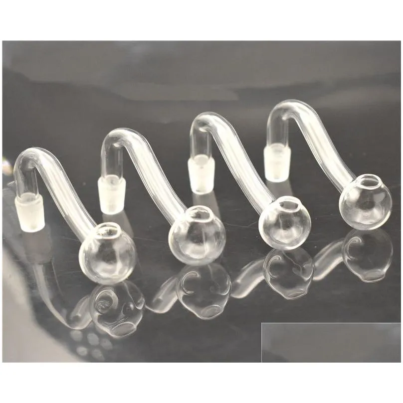  quality glass oil burner pipe 10mm 14mm 18mm male female pyrex clear oil burner curve water pipe for smoking water bongs est