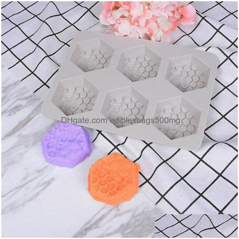 honeycomb mold 6 holes honey bee honeycomb silicone mold diy handmade cake soap mould candle candy chocolate baking moulds