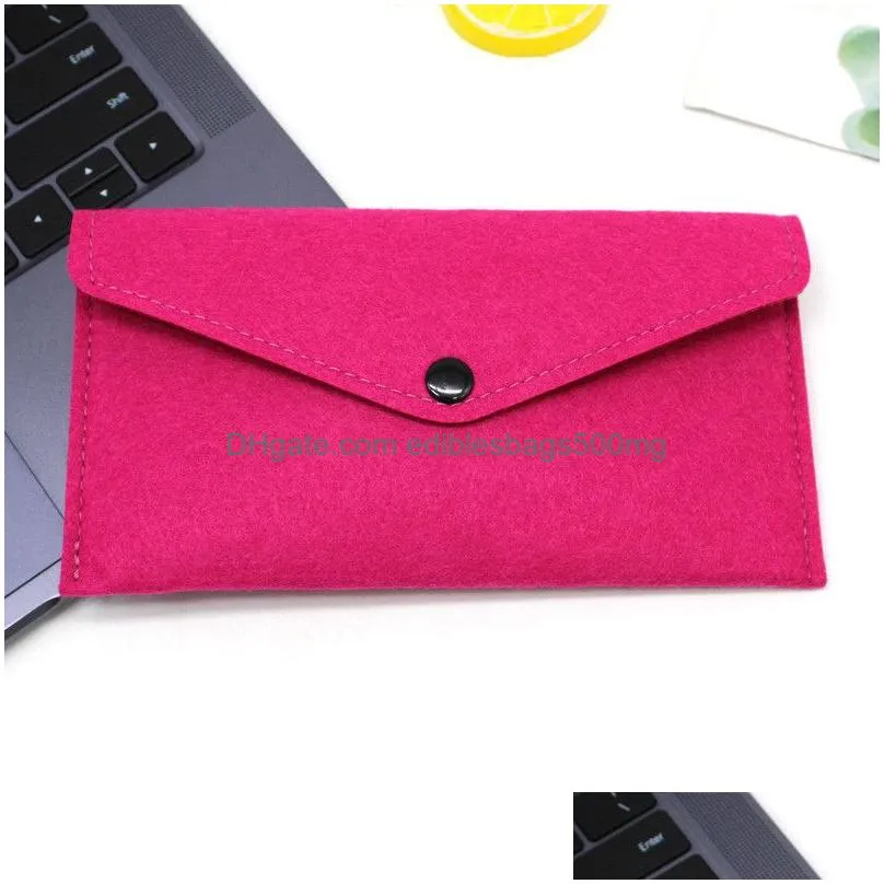 felt glasses bag felt phone coin storage bag women men mobile cell phone case felt wallet coin purse bag