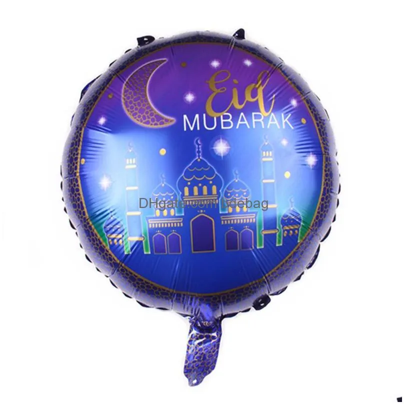 18 inch round eid mubarak foil balloons hajj mubarak decorations star moon helium balloon ramadan kareem eid al-fitr supplies