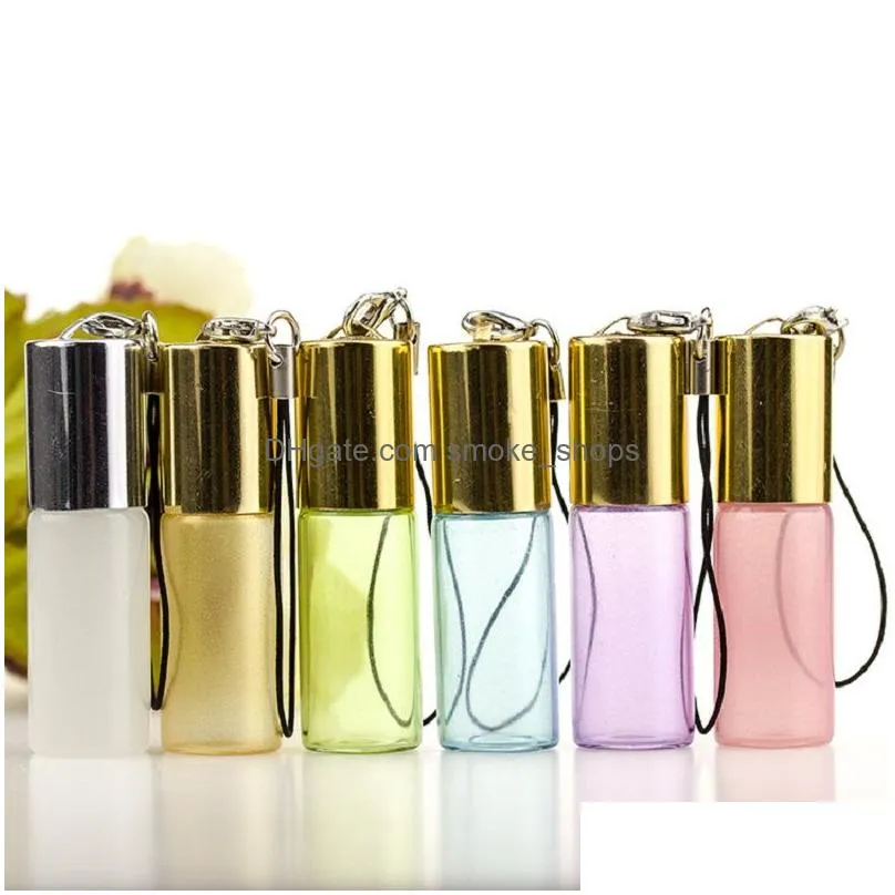 pearl lustre roll pendant bottles 3ml 5ml pearlescent roll portable essential oil bottle perfume ball bottle with pendant