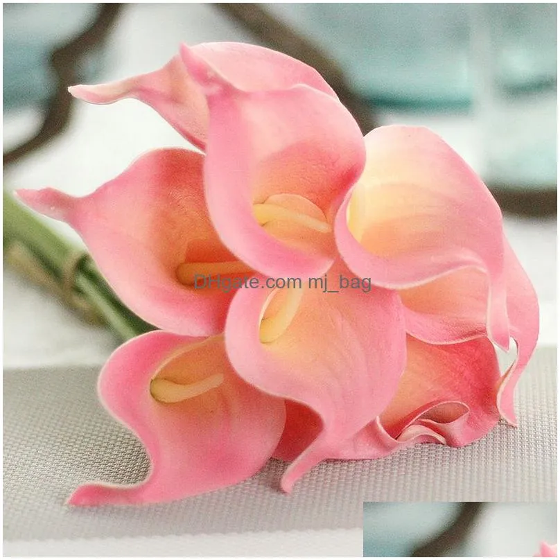 pu calla lily artificial flower real touch calla party wedding decorations home living room simulation calla flower