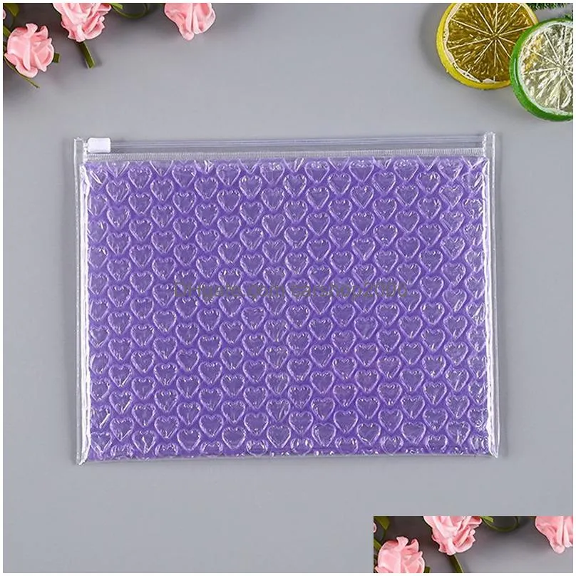 pvc bubble bag colorful reusable mailer zipper gift packaging bags shockproof sealed bubble film zip pouch