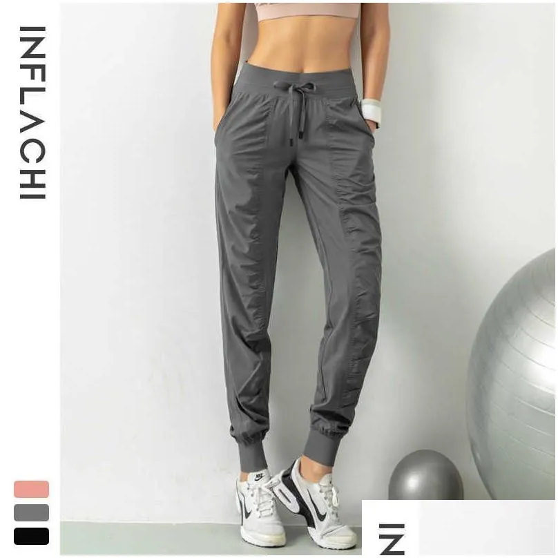 breathable sports pants gym clothes womens joggers quick dry slim loose running training fitness leggings nine point pocket casual