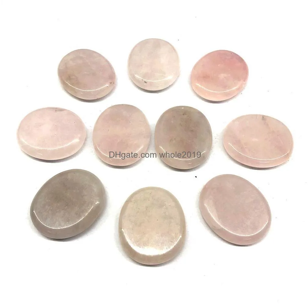 25x30x10mm oval worry stone thumb natural crystal therapy reiki treatment spiritual minerals massage