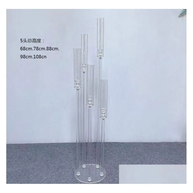 6pcs wedding decoration centerpiece candelabra clear candle holder acrylic candlesticks for weddings event party