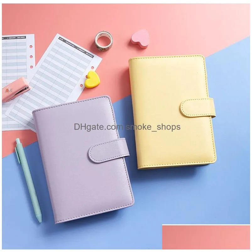 a6 notepads binder cover with 8pcs pvc binder pockets and 12pcs expense budget sheets for money receipts budgeting organizer