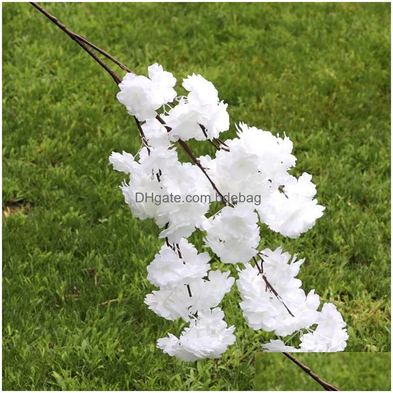 artificial cherry blossom flowers long stem simulation sakura branches flower for home wedding party decoration