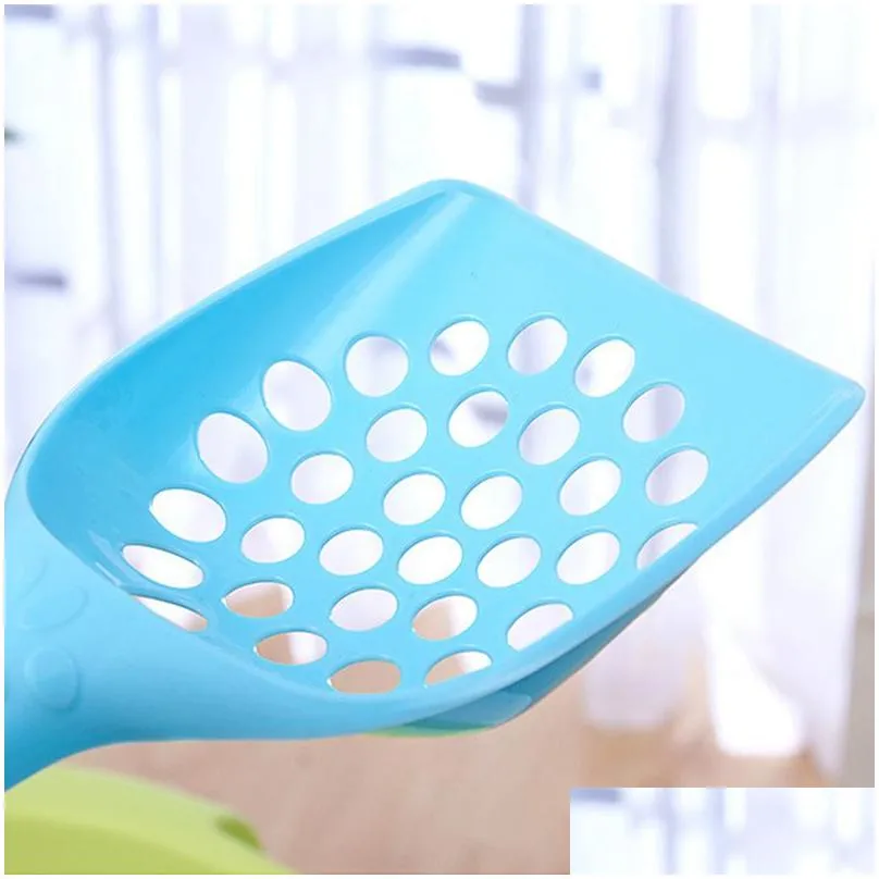 plastic cat litter scoop pooper pet grooming cleaning tool care sand waste scooper cats litter shovel hollow lightweight durable easy to clean