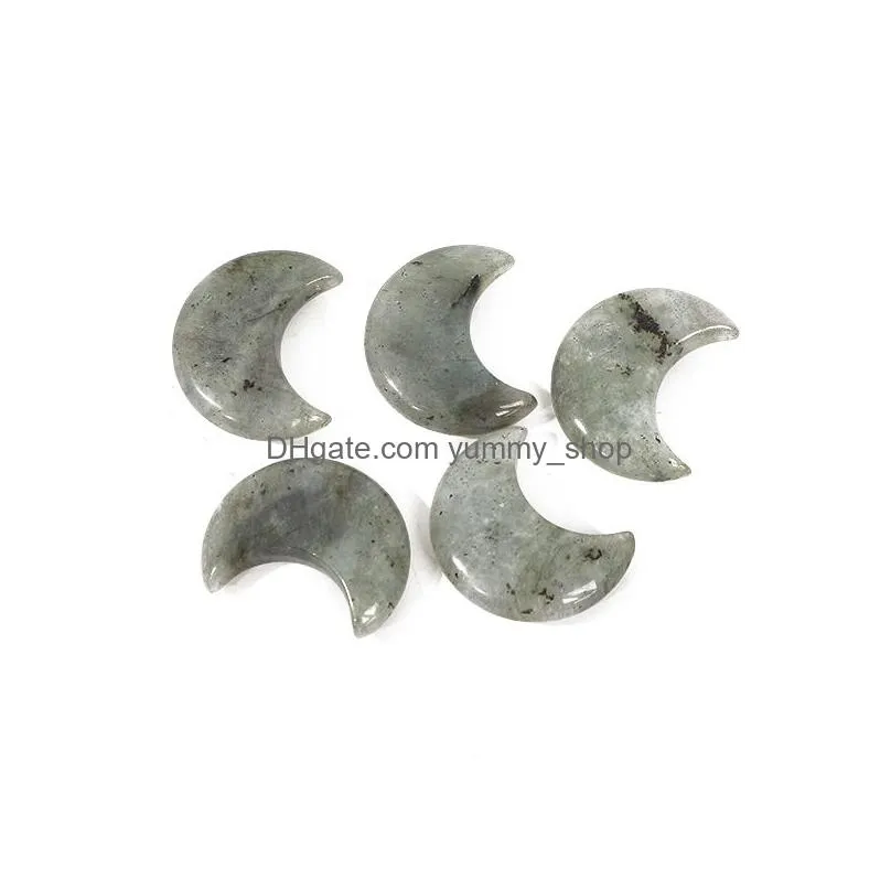 natural stone crystal crescent moon ornaments quartz healing crystals energy reiki gem craft hand pieces living room decoration