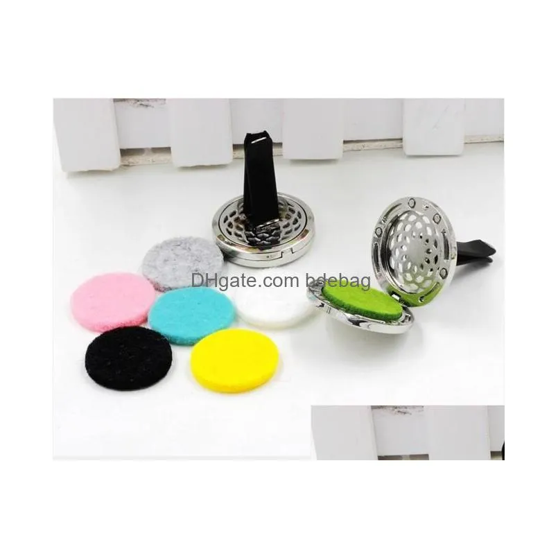 30mm car perfume clip home essential oil diffuser for car locket clip stainless steel car air freshener conditioning vent clip