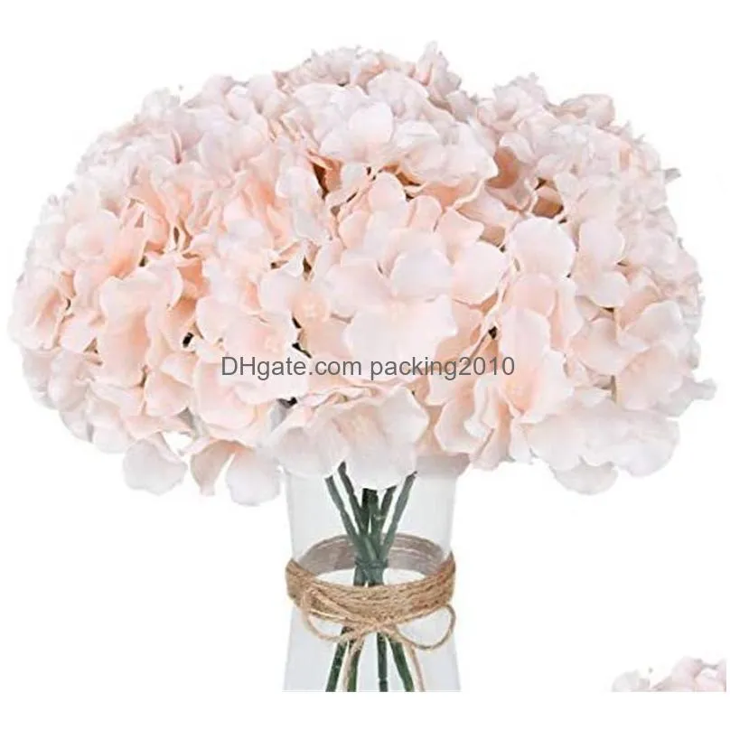 artificial hydrangeas with 23cm stems 54 petals realistic silk hydrangea fake flowers for wedding home office party cafe arches