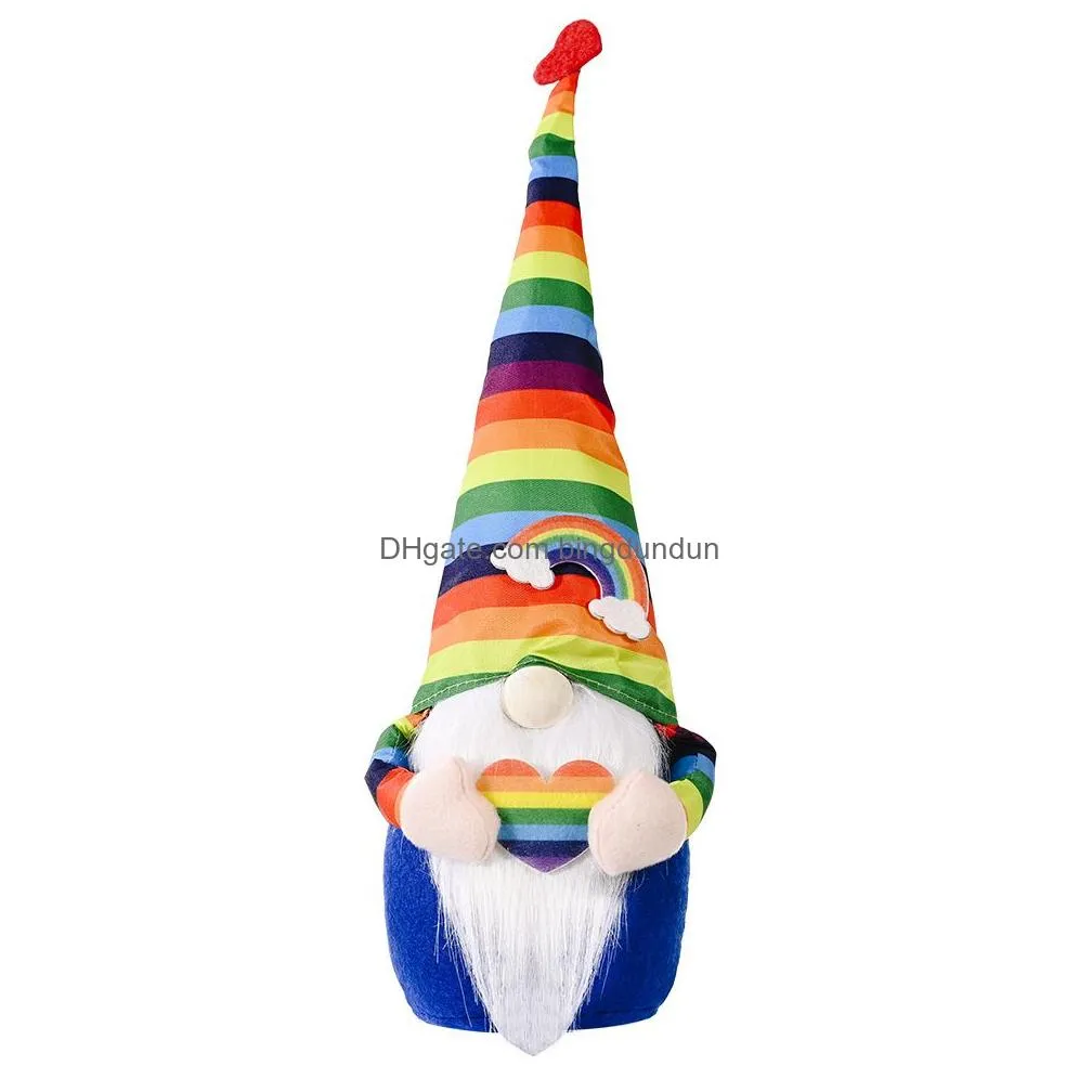 rainbow gnome faceless plush christmas decorations dwarf gift figurines toy home decoration delicate elf decor doll
