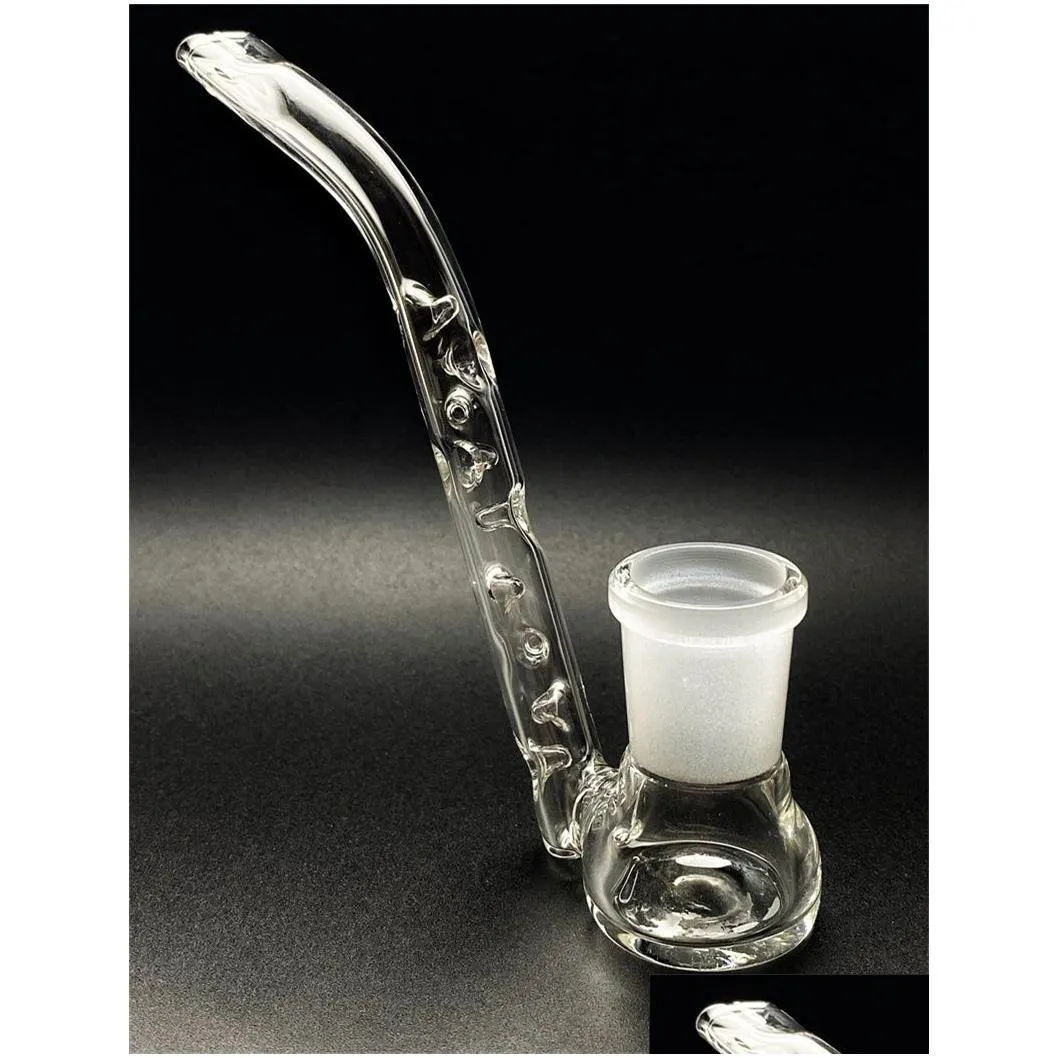 18mm glass hookah bong bent female arc adapter concave flat mouth with j hook type water gun3812709
