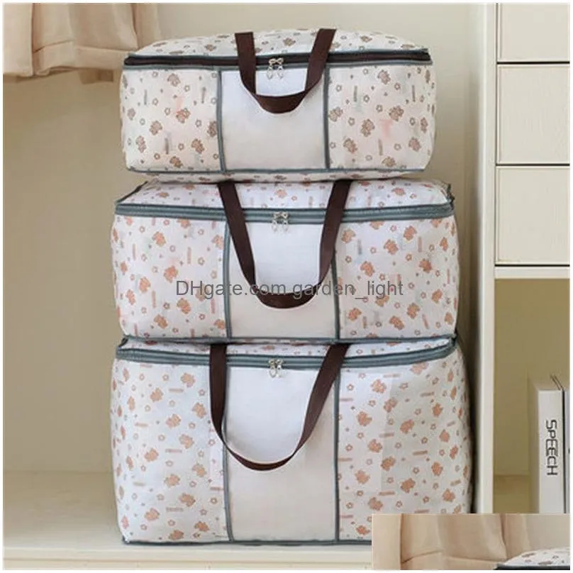 quilt non woven storage bag foldable clothes blanket quilt sweater organizer m/l/xl quilt bag holder