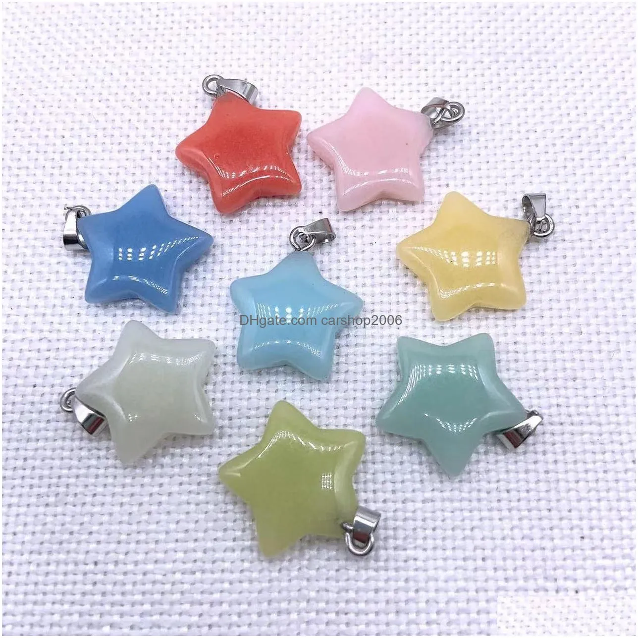 star shape luminous crystal stone charms glow in the dark stones pendant for necklaces jewelry making women men 20x6mm
