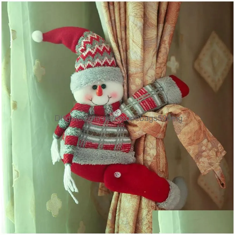 christmas curtain buckle holder santa claus snowman elk curtain tie-back bedroom hook fastener clamp christmas home decor