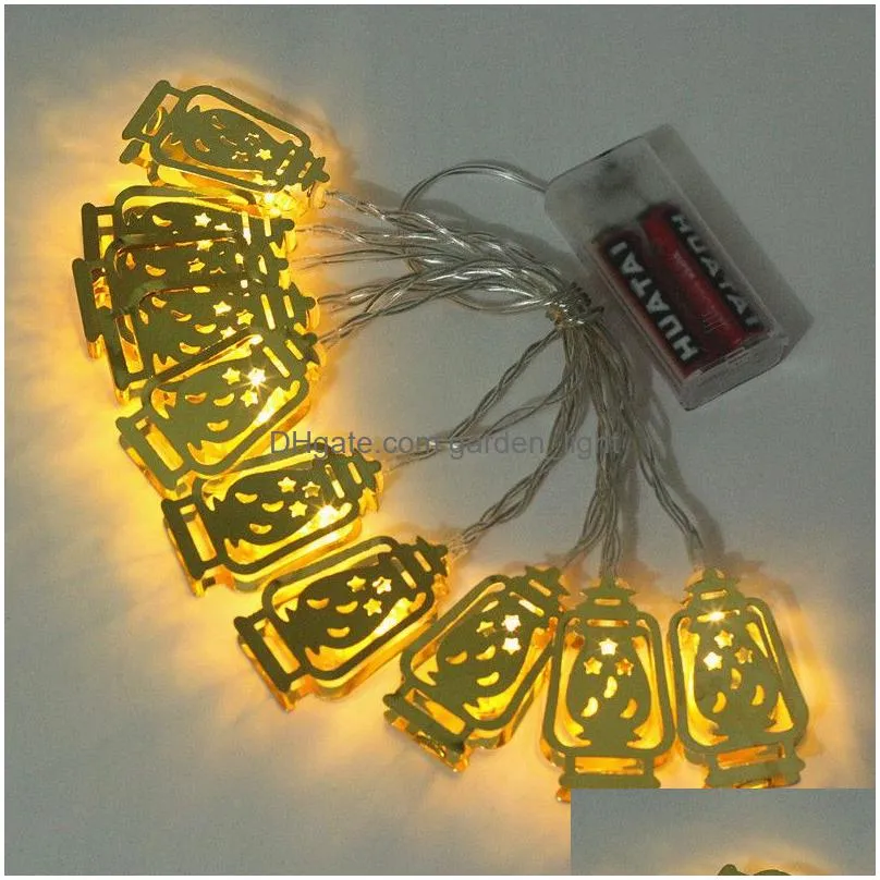 eid al-fitr led string light 10 led string light islamic eid ramadan decor golden moon star lantern home decoration ramadan party