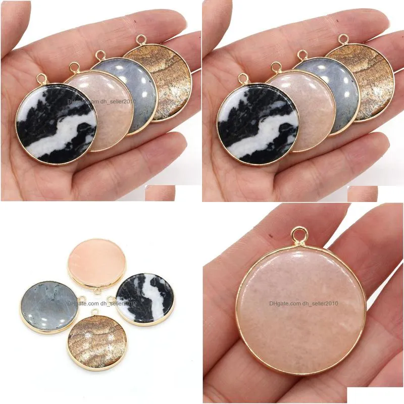 semi-precious labradorite picture stone charms reiki healing chakra rose quartz crystal pendant for necklace jewelry making 30x35mm