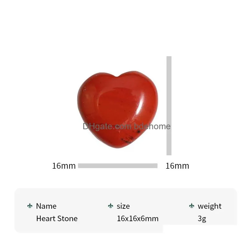 16mm wholesale fashion beads natural heart stone charms gemstone for jewelry making women earring diy accessories