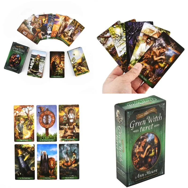 the green witch tarot 78 cards deck witchcraft series 8 moura esoteric llewellyn stock aeclectic crisp divination